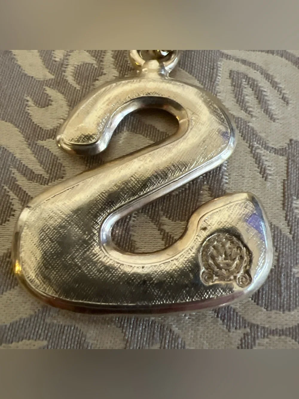 Vintage Keychain Big Metal “S” with crown stamp mark Gift